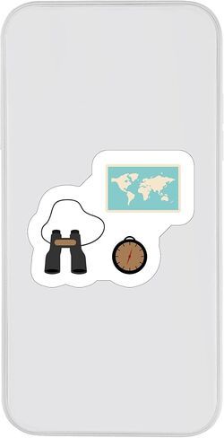 (3PCS) Binoculars Clock Map Adventure Sticker for Phone Tablet Laptop Car Truck Window | 2" Sticker in Saudi Arabia