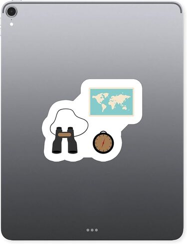 (3PCS) Binoculars Clock Map Adventure Sticker for Phone Tablet Laptop Car Truck Window | 2" Sticker in Saudi Arabia