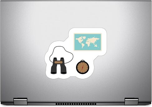 (3PCS) Binoculars Clock Map Adventure Sticker for Phone Tablet Laptop Car Truck Window | 2" Sticker in Saudi Arabia