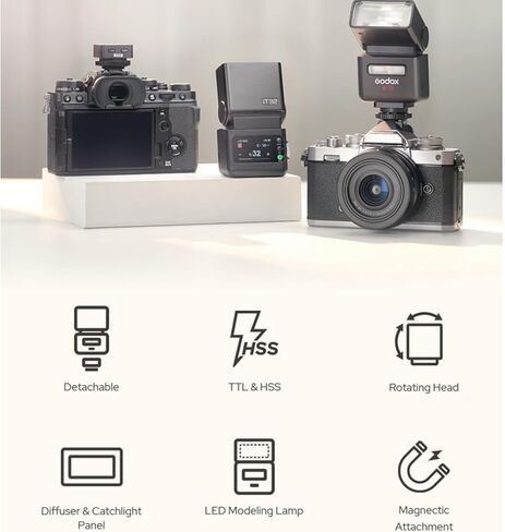 فلاش Godox IT32 TTL + X5N X5-N لكاميرات نيكون، ضوء فلاش شاشة اللمس، 2.4 جيجا لاسلكي، GN18، HSS، وقت إعادة التدوير 1.5 ثانية، واجهة مغناطيسية، مصباح تشكيل LED، فلاش كاميرا تشغيل/إيقاف لحفلات الزفاف، صورة شخصية in Saudi Arabia