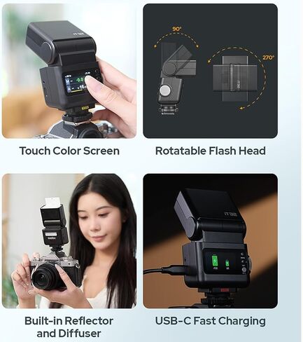 فلاش Godox IT32 TTL + X5N X5-N لكاميرات نيكون، ضوء فلاش شاشة اللمس، 2.4 جيجا لاسلكي، GN18، HSS، وقت إعادة التدوير 1.5 ثانية، واجهة مغناطيسية، مصباح تشكيل LED، فلاش كاميرا تشغيل/إيقاف لحفلات الزفاف، صورة شخصية in Saudi Arabia