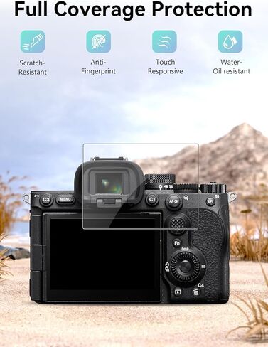 واقي شاشة Sony Alpha 7 V - 3 عبوات من الزجاج المقوى للعرض، صلابة 9H، مضاد للخدش، وضوح عالي الدقة، خالي من الفقاعات، مقاوم لبصمات الأصابع in Kuwait