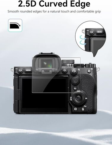 واقي شاشة Sony Alpha 7 V - 3 عبوات من الزجاج المقوى للعرض، صلابة 9H، مضاد للخدش، وضوح عالي الدقة، خالي من الفقاعات، مقاوم لبصمات الأصابع in Kuwait
