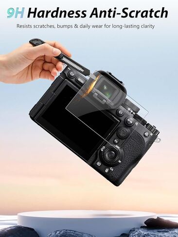 واقي شاشة Sony Alpha 7 V - 3 عبوات من الزجاج المقوى للعرض، صلابة 9H، مضاد للخدش، وضوح عالي الدقة، خالي من الفقاعات، مقاوم لبصمات الأصابع in Kuwait