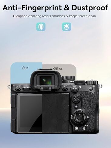 واقي شاشة Sony Alpha 7 V - 3 عبوات من الزجاج المقوى للعرض، صلابة 9H، مضاد للخدش، وضوح عالي الدقة، خالي من الفقاعات، مقاوم لبصمات الأصابع in Kuwait
