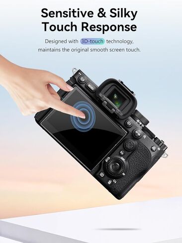 واقي شاشة Sony Alpha 7 V - 3 عبوات من الزجاج المقوى للعرض، صلابة 9H، مضاد للخدش، وضوح عالي الدقة، خالي من الفقاعات، مقاوم لبصمات الأصابع in Kuwait