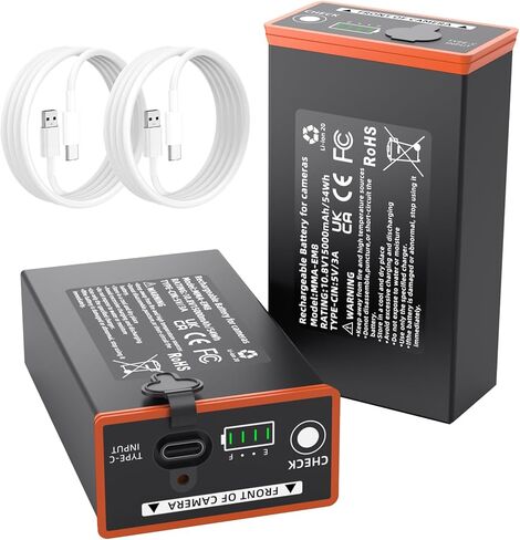 بطارية بديلة FJP 4-Pack 5.0Ah Moultrie Power Mag - متوافقة مع كاميرات Moultrie Cellular Trail Edge وEdge Pro وEdge 2 وEdge 2 Pro؛ يتضمن أربعة كابلات للشحن السريع من النوع C in Saudi Arabia