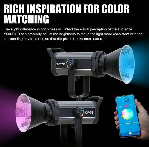 كاميرا REFLEX 100W LED RGB Video Light - COB، 14,000 لومن، طيف الألوان الكامل، 8 مشاهد FX، التحكم في التطبيق، 3200-5600K، 97 CRI، مثالية للتصوير بالفيديو/التصوير الفوتوغرافي بالإضاءة المستمرة in Kuwait