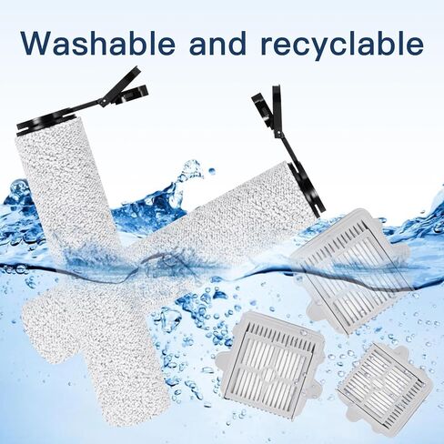 بكرات فرشاة بديلة F25 ومرشحات HEPA لـ Roborock F25 ACE/F25 RT/F25 LT/F25ALT/F25/F25 GT/F25 XT/F25 ACE Combo/F25 Combo مكنسة كهربائية رطبة وجافة (6 ملحقات) in Kuwait