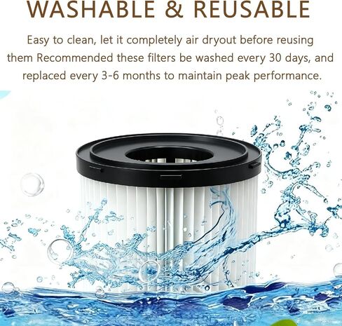 عبوتان من فلتر HEPA البديل القابل للغسل لـ Ryobi 18V ONE+ مكنسة كهربائية رطبة/جافة PCL733، PCL734، P3240، متوافق مع الجزء # A32VC05 وA32RF08، يناسب مكنسة HART HPWD01B in Kuwait