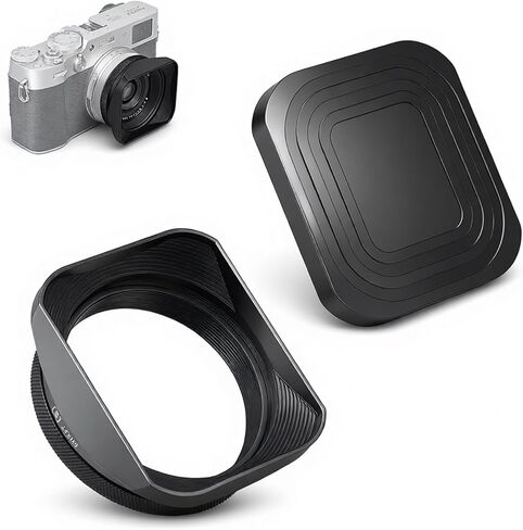 غطاء غطاء عدسة معدني X100VI X100V مع غطاء ومجموعة حلقة محول 49 مم لكاميرا Fuji X100VI Fujifilm X100V X100F X100 X100S X100T X70 (أسود) in Kuwait
