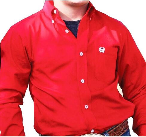 Cinch Boys Long Sleeve Button-Down Western Shirt Red X-Large US in Saudi Arabia