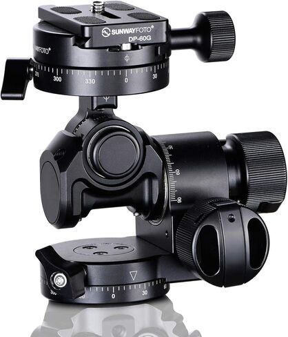 رأس حامل ثلاثي القوائم من SUNWAYFOTO GH-PRO II مع مشبك QR موجه بزاوية 360 درجة وقاعدة تحريك متوافقة مع Arca in Kuwait