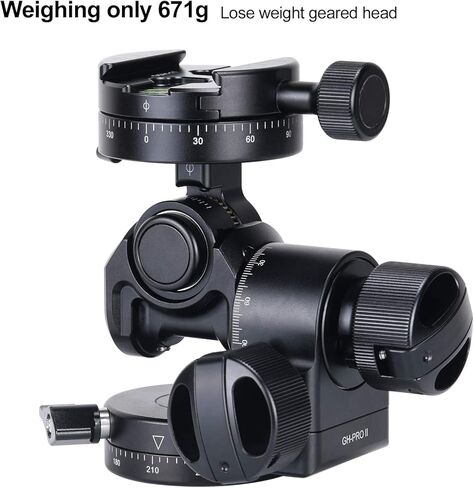 رأس حامل ثلاثي القوائم من SUNWAYFOTO GH-PRO II مع مشبك QR موجه بزاوية 360 درجة وقاعدة تحريك متوافقة مع Arca in Kuwait
