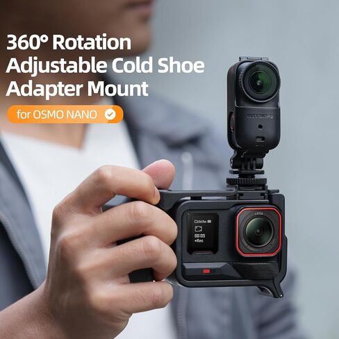 حامل محول حذاء بارد قابل للطي لـ DJI OSMO Nano، حامل OSMO Nano قابل للدوران 360 درجة وقابل للإمالة 180 درجة لإطار القفص/كاميرا DSL، التصوير الأفقي إلى الرأسي in Saudi Arabia