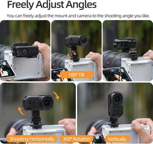 حامل محول حذاء بارد قابل للطي لـ DJI OSMO Nano، حامل OSMO Nano قابل للدوران 360 درجة وقابل للإمالة 180 درجة لإطار القفص/كاميرا DSL، التصوير الأفقي إلى الرأسي in Saudi Arabia