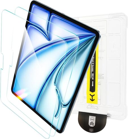 Screen Protector for iPad A16 11 inch 11th/10th Generation 10.9 Inch (2025/2022),9H+ Hardness Tempered Glass with Auto Application Tray, Bubble Free, Support Apple Pencil, Case Compatible, HD Clear in Kuwait