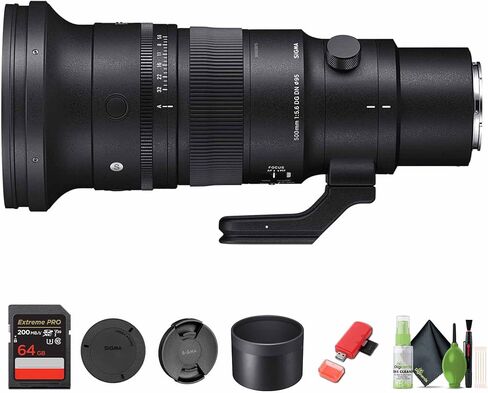 حزمة سيجما 500 ملم f/5.6 DG DN OS Sports Sony E (MFR Part # 186965). عدسة كاميرا Dream للصور الشخصية الاحترافية وحفلات الزفاف والمغامرات الداخلية والخارجية والحياة البرية والسفر واستخدام الصور + الملحقات in Saudi Arabia