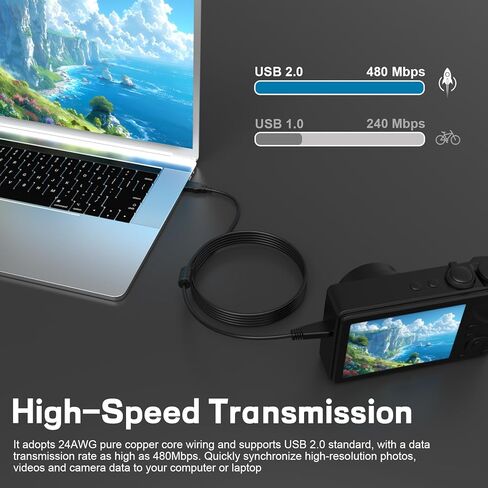 Toxaoii بديل VMC-MD3 كابل شاحن بيانات USB لسوني Cybershot DSC-HX9V HX7 HX100V TX5 TX10 TX20 TX55 TX66 T99 T110 HX100 DSC-W350 W570 W580 DSC WX5 WX7 WX9 WX10 WX30 كاميرا رقمية 5 أقدام in Saudi Arabia