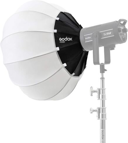 GODOX CS-65D سوفت بوكس ​​فانوس قابل للطي، صندوق ناعم للتصوير الفوتوغرافي 65 سم، حامل بوينز، أبيض in Saudi Arabia
