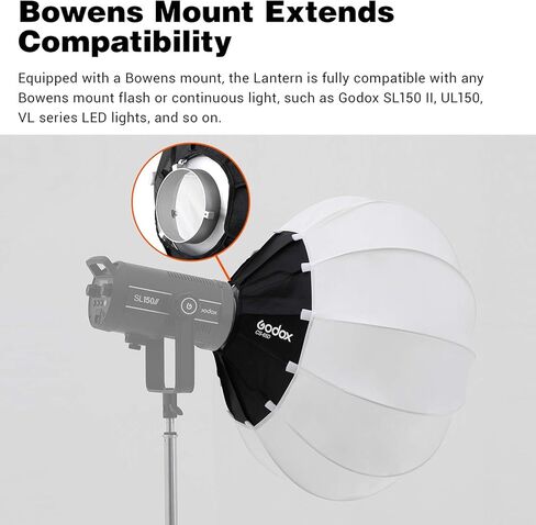 GODOX CS-65D سوفت بوكس ​​فانوس قابل للطي، صندوق ناعم للتصوير الفوتوغرافي 65 سم، حامل بوينز، أبيض in Saudi Arabia