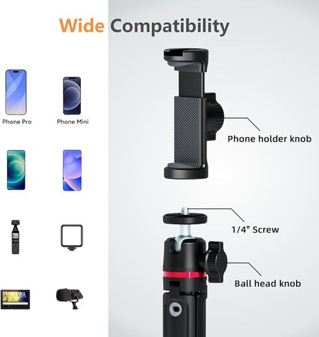 حامل ثلاثي صغير من KINGJOY للكاميرا، عصا سيلفي محمولة للسفر متوافقة مع جيب DJI OSMO 3/Insta 360 x 5/OSMO 360/Xtra/Sony/Canon/Nikon، حامل ثلاثي القوائم صغير قابل للتمدد للمكتب in Kuwait