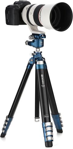 Benro CyanBird Carbon Fiber Tripod Kit – 4-Section Travel Tripod with GX36PT Dual-Pan Ball Head, Arca-Swiss Plate & 39.7 lb Load Capacity for DSLR, Mirrorless & Video Cameras (TCBA25G36PT) in Kuwait