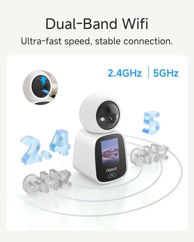 Noorio 5G Two Way Video Calling Camera, One Click Call 2K Pet Camera with Phone App, 360° PTZ Dog Cam with Speaker, Color Night Vision, 2.4 Inch Screen, CL200 in Kuwait