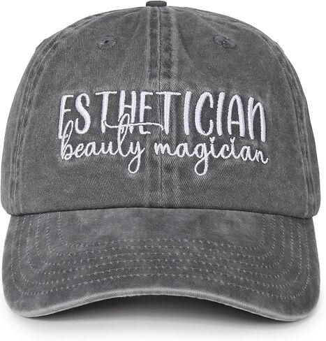 InnoBeta Esthetician Gifts Cap for Women - Adjustable Vintage Washed Cotton Embroidered Hat - Gift for Magic Beauty in Saudi Arabia