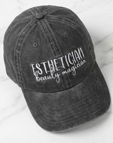 InnoBeta Esthetician Gifts Cap for Women - Adjustable Vintage Washed Cotton Embroidered Hat - Gift for Magic Beauty in Saudi Arabia