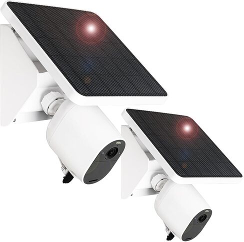 4W Solar Panel Charging Mount for Arlo Essential 2K (2nd Gen),Essential XL,Essential Spotlight,Arlo Pro 6/6 XL,Pro 4/3/2,Pro 5S 2K,Ultra 2,Ultra,IP67 Weatherproof Continuously for 365 Days-2Pack in Saudi Arabia