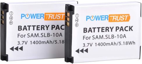بطارية SLB-10A SLB10A (عبوتان) وشاحن USB LED لكاميرات Samsung EX2F HZ15W SL202 SL420 SL620 SL820 WB150F WB250F WB350F WB750 WB800F WB850F WB1100F الرقمية in Kuwait