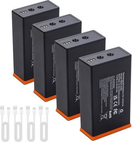 4 عبوات من بطاريات Edge Pro متوافقة مع كاميرا Moultrie Edge وEdge 2 وEdge 2 Pro Series الخلوية، حزمة بطارية ليثيوم أيون قابلة لإعادة الشحن لكاميرات الصيد، كابل شحن من النوع C 10.8 فولت 54 وات في الساعة 5000 مللي أمبير في الساعة in Kuwait