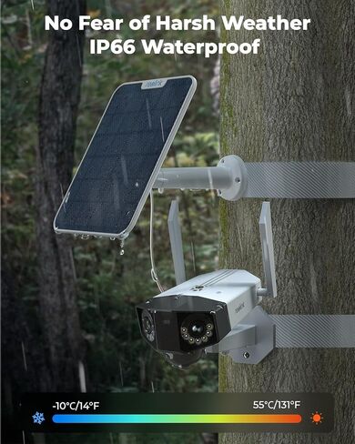 REOLINK 4K 8MP 4G LTE Cellular Security Camera Wireless Outdoor, Dual Lens 180° Wide Angle, Sim Card Included, Continuous Solar Powered, Color Night Vision, 2 Way Talk, Duo 2 LTE + Solar Panel 2 in Saudi Arabia