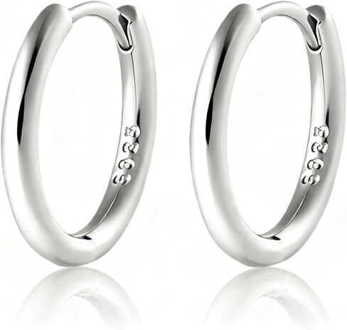 Hypoallergenic Huggie Hoop Earrings for Women Men 6mm/8mm/10mm/12mm Width Helix Tragus Lobe Cartilage Pierced Earrings 925 Sterling Silver Needle Simple Punk Jewelry +Gift Box in Saudi Arabia