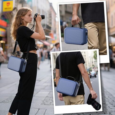 حافظة كاميرا ProCase صلبة لكاميرات Canon Rebel T7/EOS R100/R50/DSLR/SLR/Nikon/Sony/عديمة المرآة، حقيبة سفر مبطنة ناعمة للكاميرا الرقمية مع حزام كتف واحد و3 فواصل قابلة للتعديل - كحلي in Kuwait