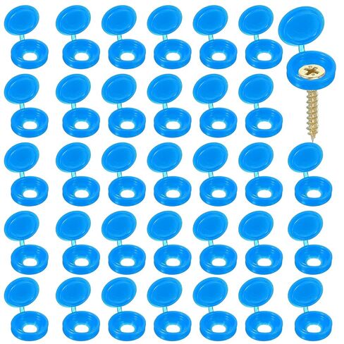Screw Snap Covers, Plastic Hinged Screw Cover Caps Shutter Screws Fold Snap Washer- Fitting for (Windows - Railings - Home Furniture - Cabinets) 5 mm & 200 Pack & Beige in Saudi Arabia