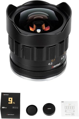عدسة AstrHori 9 مم F2.8 APS-C عدسة رئيسية بتركيز يدوي واسعة للغاية لحامل Sony E/Fuji X/Canon RF/Nikon Z/M43، مجال رؤية 111.4 درجة، تشويه منخفض، للتصوير الفوتوغرافي للمناظر الطبيعية والليلية (مناسب لتركيب RF) in Kuwait