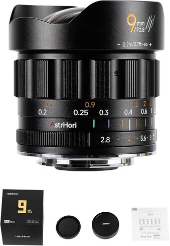 عدسة AstrHori 9 مم F2.8 APS-C عدسة رئيسية بتركيز يدوي واسعة للغاية لحامل Sony E/Fuji X/Canon RF/Nikon Z/M43، مجال رؤية 111.4 درجة، تشويه منخفض، للتصوير الفوتوغرافي للمناظر الطبيعية والليلية (مناسب لتركيب RF) in Saudi Arabia
