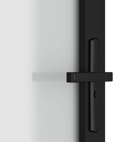 Tidyard Sliding Barn Door, 29.9x79.3 Inch Black Matte Glass Aluminum Frame Interior Door with Hardware Kit, Tempered Glass Panel for Home Office Room Divider in Saudi Arabia