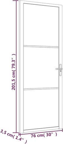 Tidyard Sliding Barn Door, 29.9x79.3 Inch Black Matte Glass Aluminum Frame Interior Door with Hardware Kit, Tempered Glass Panel for Home Office Room Divider in Saudi Arabia