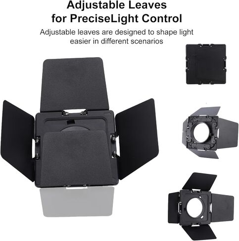Gugxiom 4 Leaf Baffle لـ YN150S YN150 Ultra، أبواب الحظيرة لإضاءة الفيديو، التحكم في الشعاع القابل للطي لمدونة الفيديو، معدّل الاستوديو المدمج in Kuwait