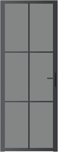 باب الحظيرة المنزلق من Tidyard، مقاس 29.9x79.3 بوصة، إطار من الزجاج ESG والألومنيوم باللون الأسود مع لوحة من الزجاج المقسى للمنزل والمكتب الداخلي، مجموعة DIY، تتضمن مجموعة أدوات، سطح MDF PVC مقاوم للماء in Saudi Arabia
