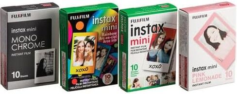 حزمة قيمة متنوعة من الأفلام الفورية FUJIFILM INSTAX MINI (40x4 تعريضات) مع قطعة قماش للتنظيف من الألياف الدقيقة in Saudi Arabia