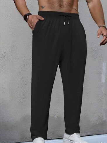 Men's Lightweight Athletic Pants, Quick-Dry and Comfortable Black in Saudi Arabia