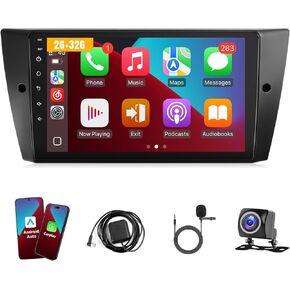 راديو سيارة لـ BMW 3 Series 328i 335i 325i E90/E91/E92/E93 2005-2011 ، مع Carplay Android Auto ، شاشة 9 بوصة لكاميرا BMW Stereo GPS Bluetooth + Canbus (غير مناسب Harman Kardon الألياف البصرية) in Kuwait