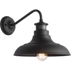 Untrammelife Gooseneck Wall Sconce Barn Lights, 2-Packs Matte Black Farmhouse Outdoor Wall Lights Dusk to Dawn Motion Sensor for House Deck Porch Patio, 10.5''x12.25''(Bulbs Included) in Saudi Arabia