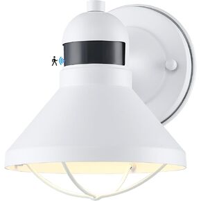 LONEDRUID Dusk to Dawn Motion Sensor LED Outdoor Barn Light Fixtures White Exterior Wall Lantern Waterproof Outside Sconce Lighting Rustic Farmhouse Wall Mount Lamp for House Porch Patio Garage in Kuwait