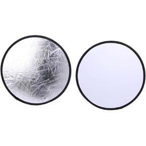30cm 2-in-1 Photography Reflector Soft Silver White Light Diffuser Reflector Panel Portable Photo Lighting Accessory for Studio and Outdoor Use in Saudi Arabia