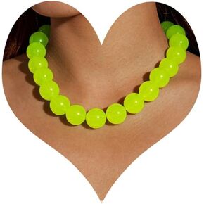 Chunky Acrylic Resin Beaded Necklace for Women Colorful Large Round Choker Adjustable Stack Acrylic Beads Necklace Resin Summer Party Jewelry in Kuwait